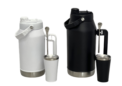 2-11 Double Wall Stainless Steel Jug With 2 Handles With Mate Straw