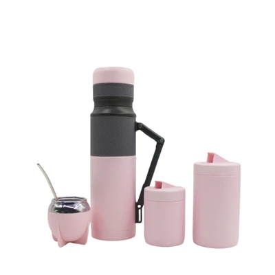 2-12 Thermos Flask + Yerba Mate Cup +Tea Can+Sugar Can Combine Set