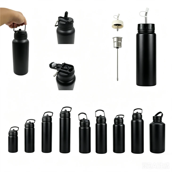 Thermos Sport Bottle With WITH 2 LIDS ( 1 Lid For Direct Drinking. And 1 Lid For Mate Drink Lid )