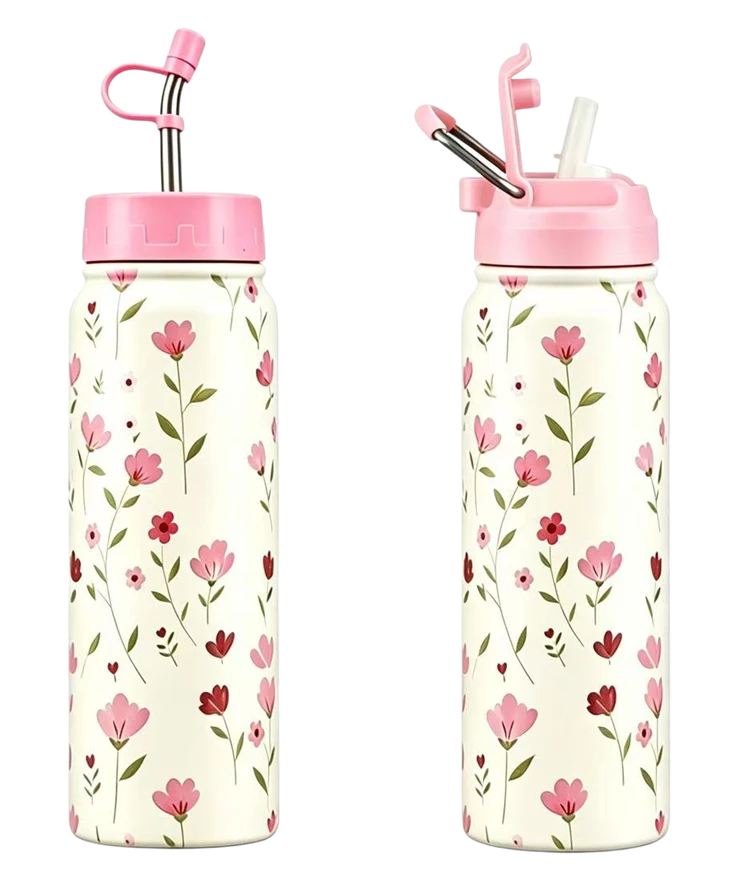 Thermos Sport Bottle With WITH 2 LIDS ( 1 Lid For Direct Drinking. And 1 Lid For Mate Drink Lid ) factory